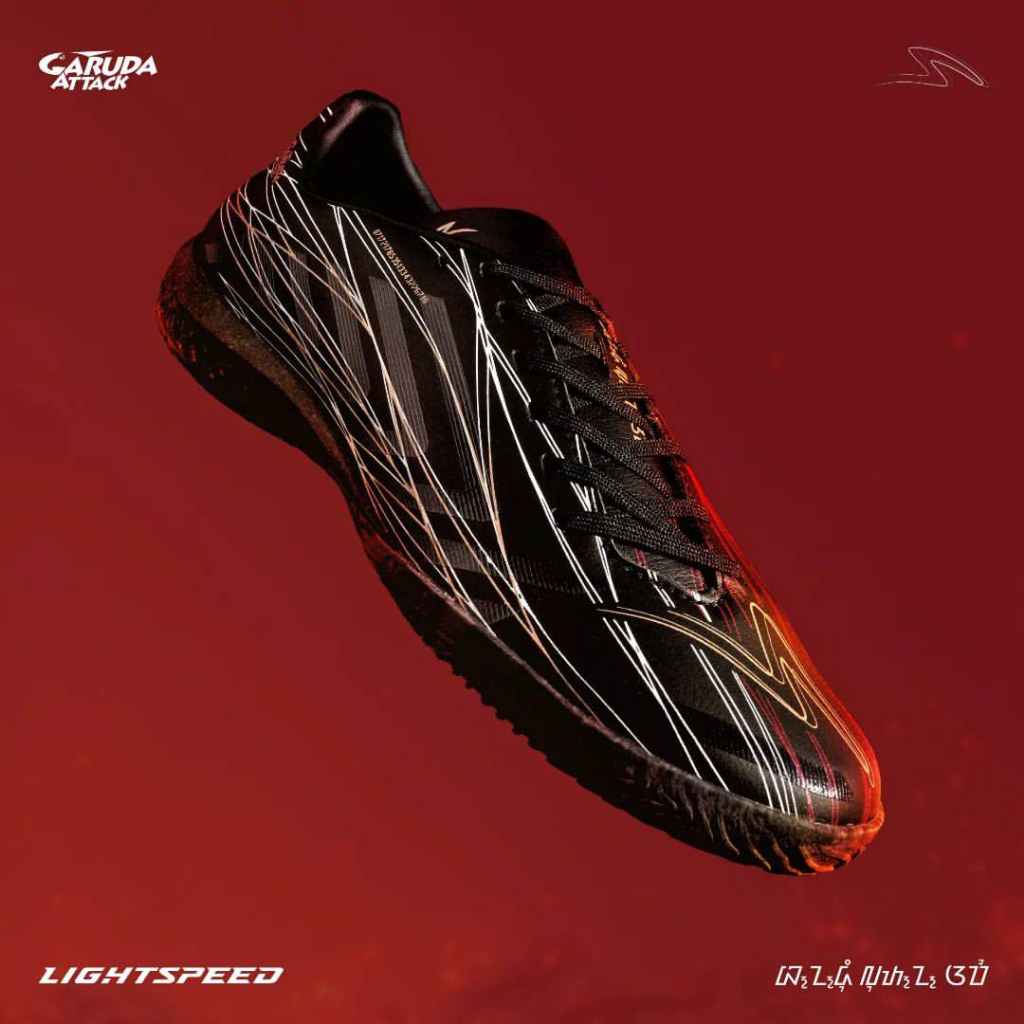 specs garuda attack 23 lightspeed 4 pro in black rich gold white in sepatu futsal original specs