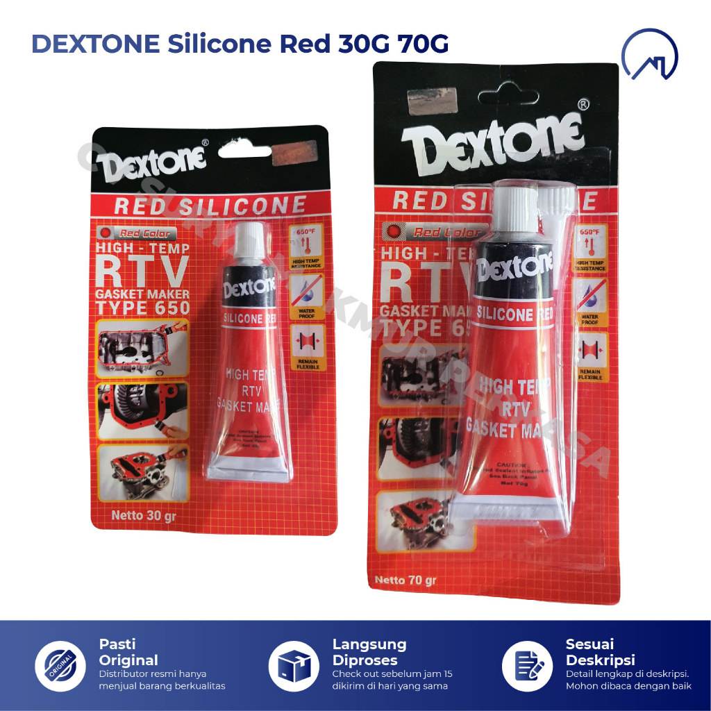 

Lem Gasket Red Silicone Tahan Panas DEXTONE / Lem Silikon DEXTONE / Lem Silikon Merah / High Temp Gasket