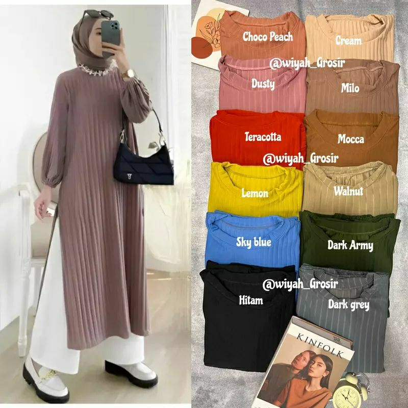 Tania Long Tunik KNIT HORNET Premium // Ld 110 // JUMBO // Tunik Knit
