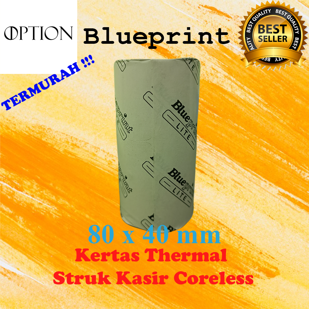 

Kertas Kasir Thermal Struk Coreless - Blueprint Lite 80x40 / 80 x 40