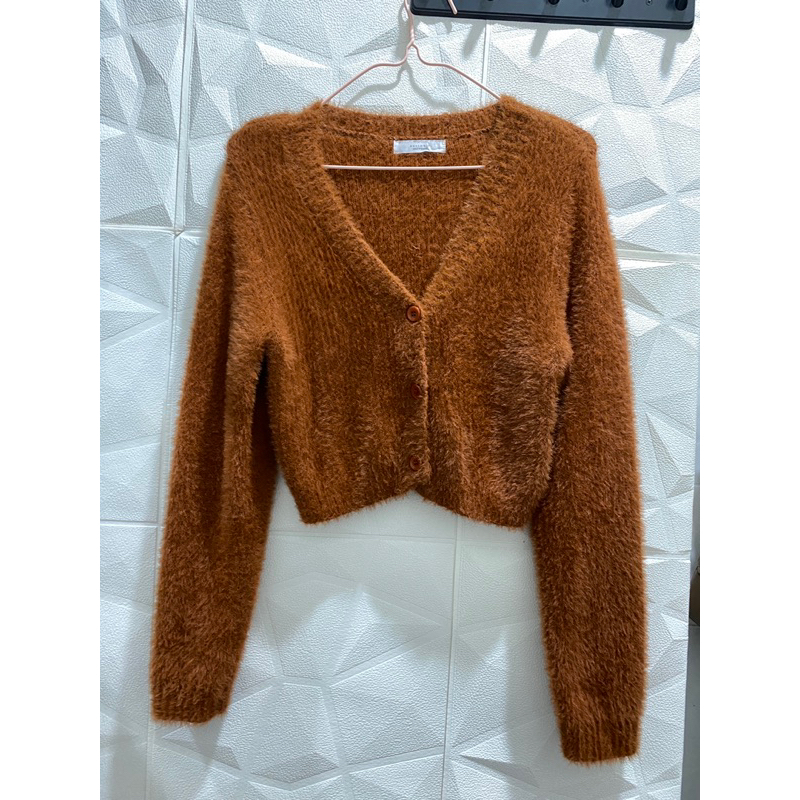 Brown Fuzzy Cardigan