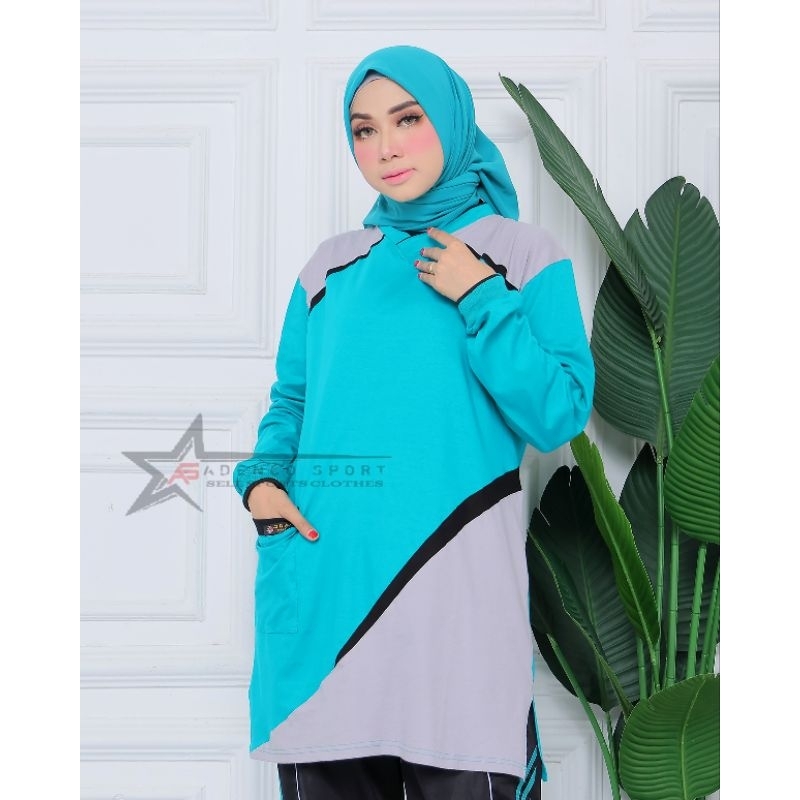 Baju Olahraga Wanita Tunik Muslimah / Atasan Baju Olahraga Tunik Sport