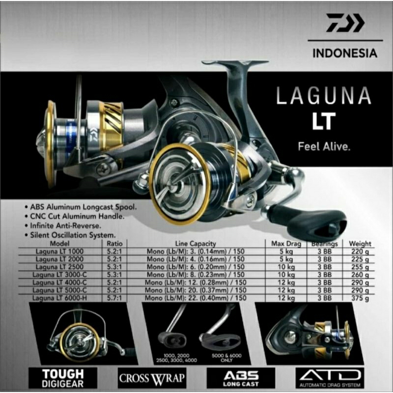 REEL DAIWA LAGUNA LT 2020 - 1000/2000/2500/3000-C/4000-C/5000-C/6000-H - MURAH