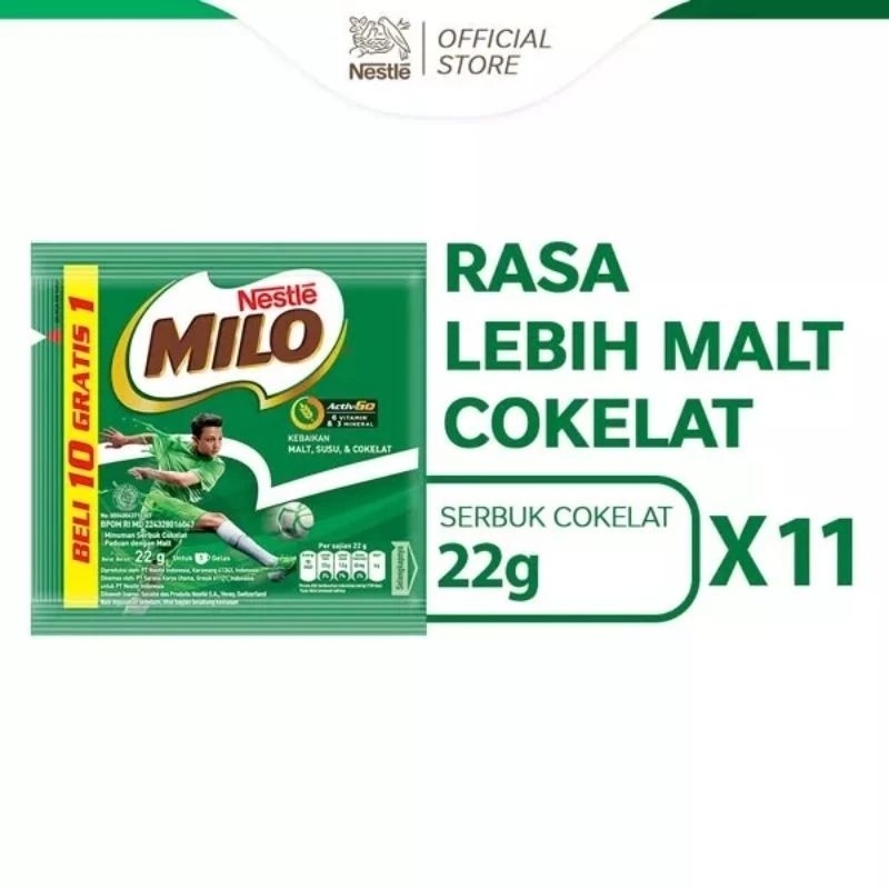 

Milo Renceng 22 Gram 11 Sachet