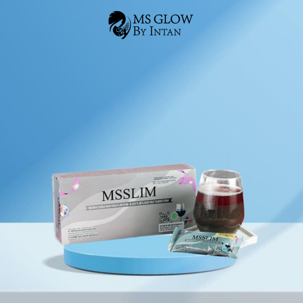 MS Glow MS Slim MS Black Slimming Drink Minuman Serbuk Pelangsing Tubuh Rasa Buah Plum Hitam