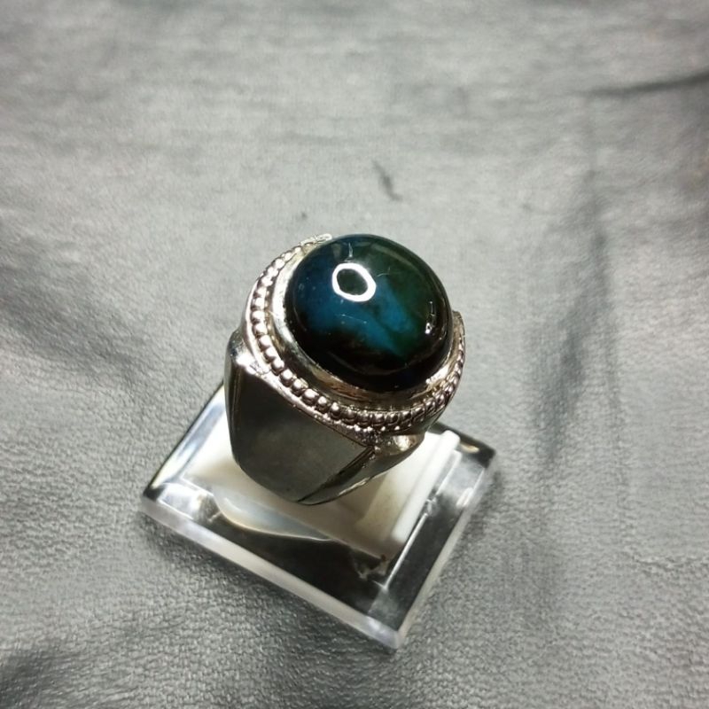 Natural batu akik Bacan Doko Size kantoran Ring Alpaka Super