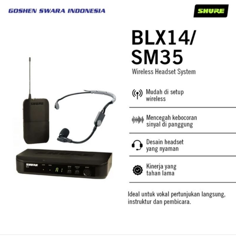 Mic wireless SHURE BLX14/SM35 | SHURE BLX-14/SM-35 (Headset Mic)