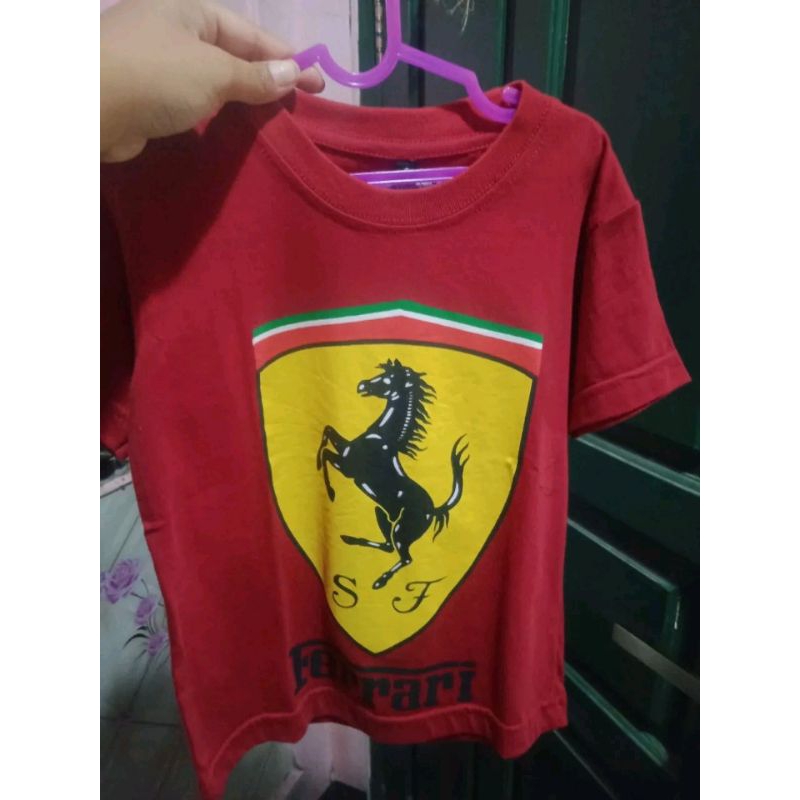 kaos anak ferrari