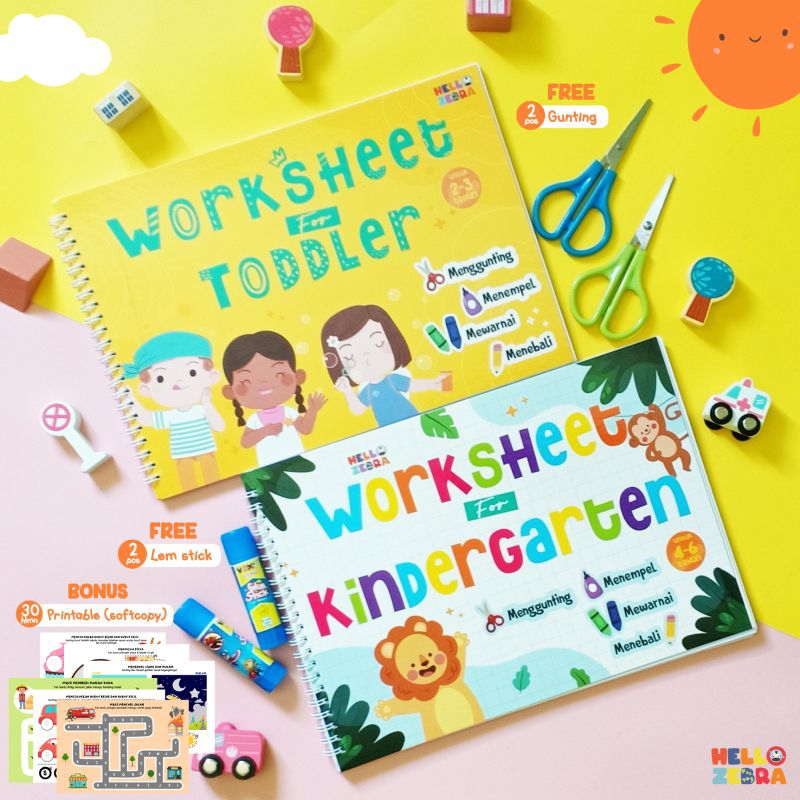 worksheet for toddler/ worksheet for Kindergarten/ worksheet hello zebra