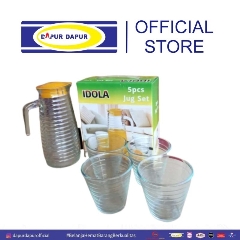 Teko Set isi 5 Pitcher set Glassware Gelas Kado