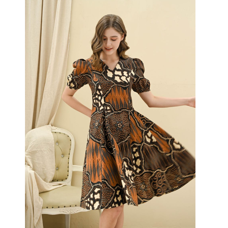 ALI 319 - Dress Batik Wanita / Terusan Batik Modern