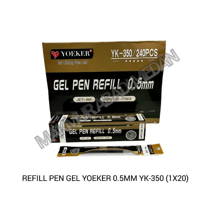 

(1Box:20Pcs) Refill Pulpen Gel Merk YOEKER/ESCO/VOXY/ESELON/Isi Ulang Tinta Pena Gel/Gel Pen Refill 0.5mm