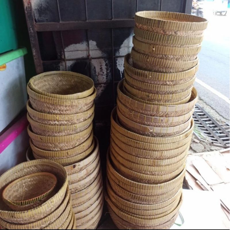 Bakul Bambu / Bakul Nasi Bambu/ Bakul Cuci Beras Mini Sampai Jumbo Rapih Kuat ( Gojek )