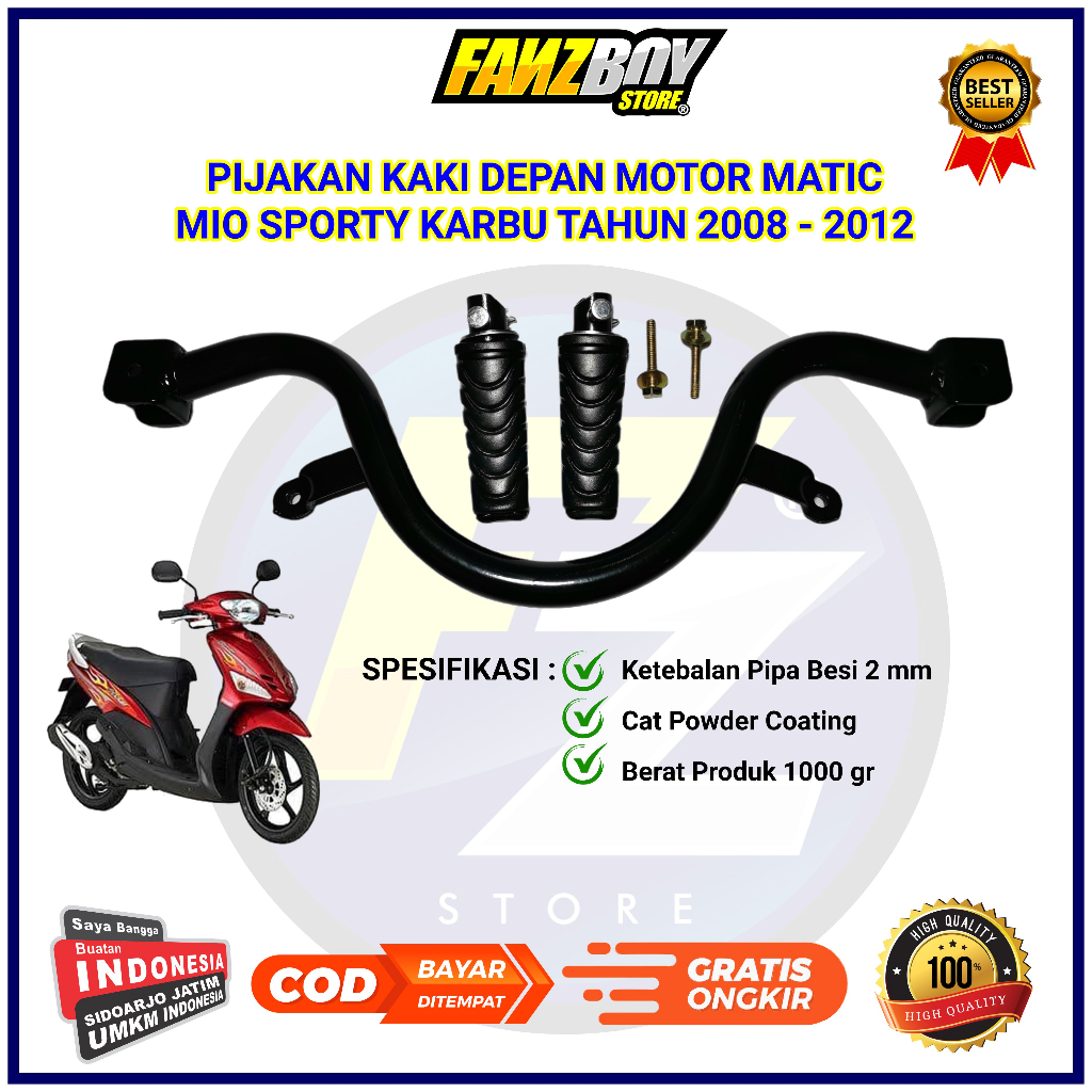 Pijakan Kaki depan Bastep Footstep Aksesoris motor Yamaha Mio Sporty smile karbu lama 2007-2012