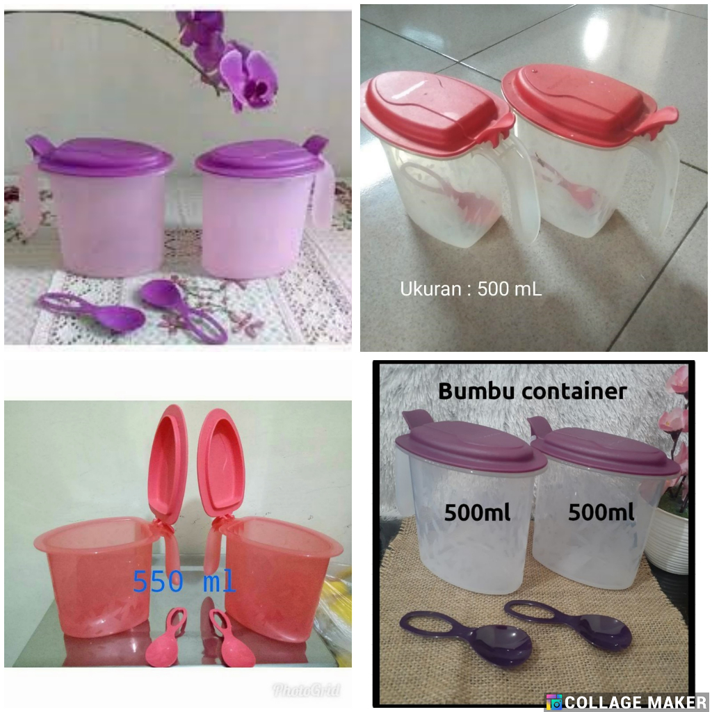 bumbu container Tupperware tempat garam bumbu
