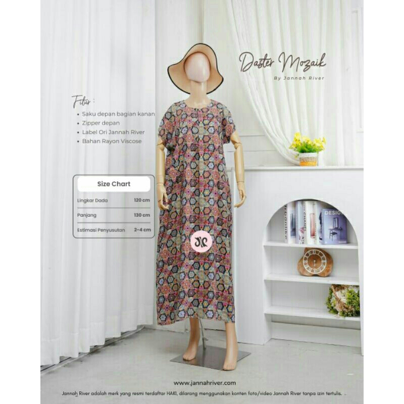 Daster Jannah River Motif Mozaik || Daster Premium Ori Jannah River