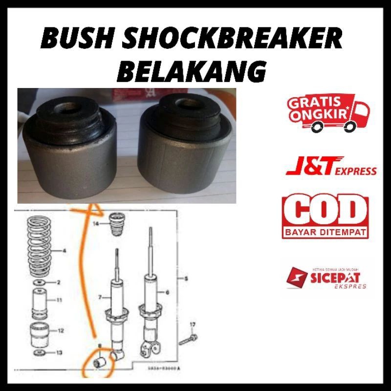 Bush Bushing Shockbreaker Shock Breaker Belakang Civic Wonder 1984 1985 1986 1987 Civic SB
