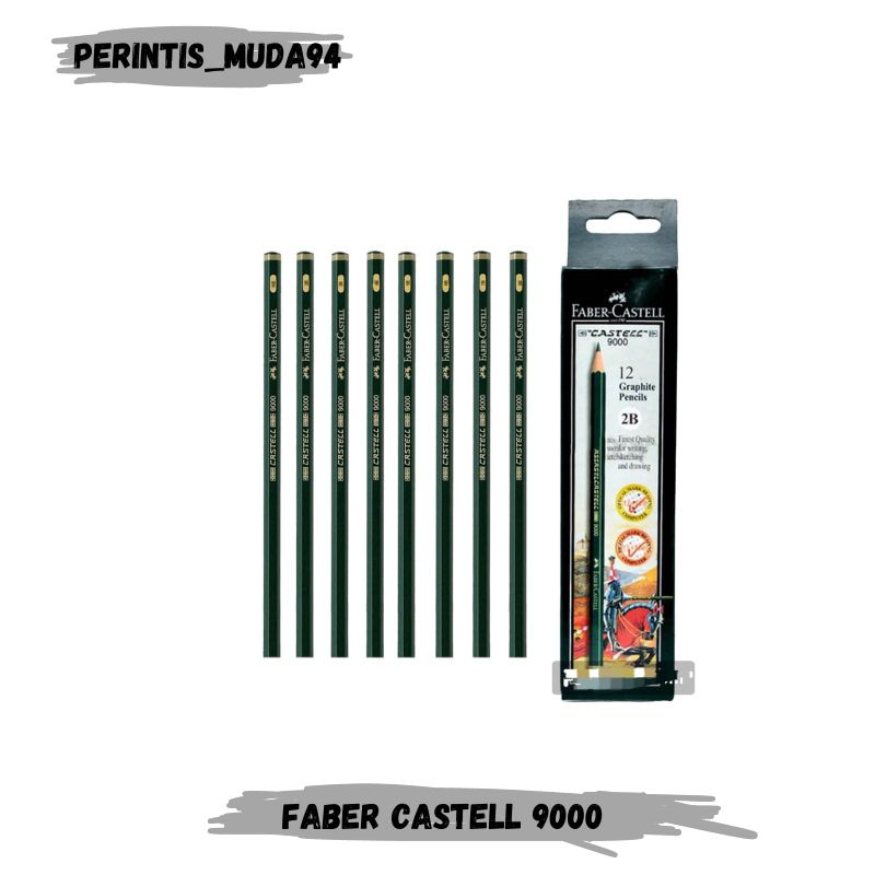 

FABER CASTELL PENSIL 2B 12 GRAPHITE PENCILS 1 KOTAK ISI 12