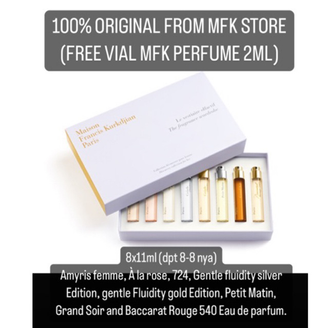 MFK MAISON FRANCIS KURKDJIAN FRAGRANCE WARDROBE SET 8x11ML FOR HER FOR HIM 2023 TERBARU
