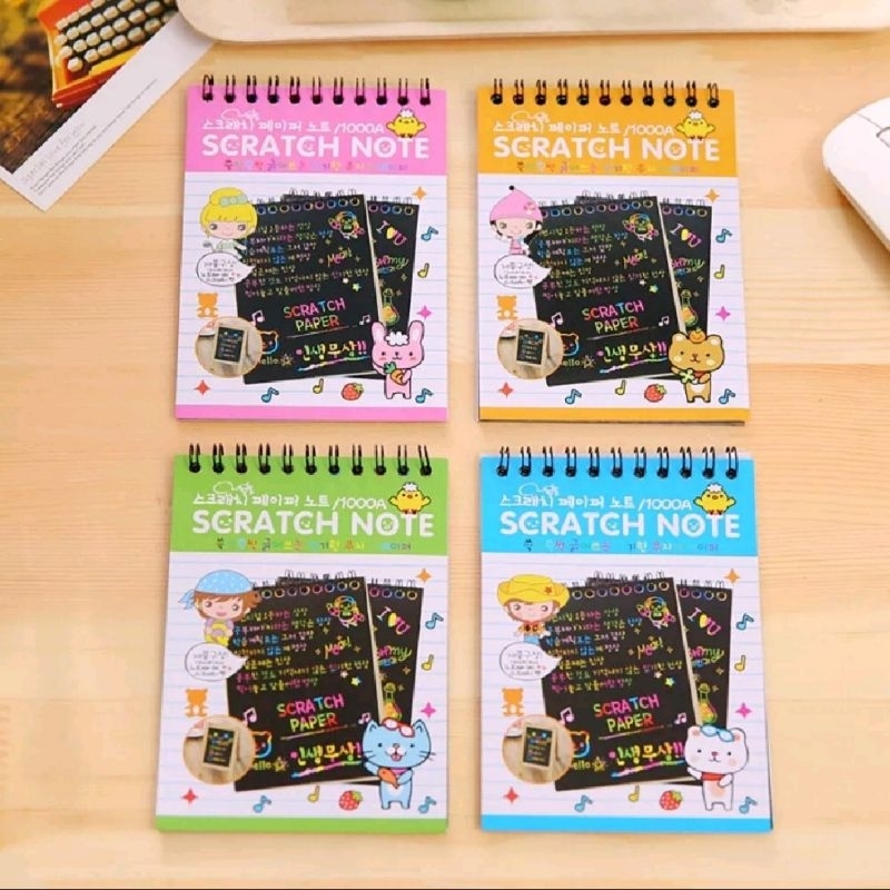 

☆RS☆ SCRATCH NOTE MAGIC COLOUR RAINBOW - KERTAS GAMBAR WARNA WARNI