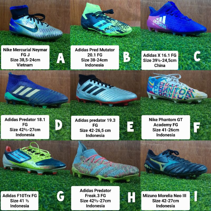 Sepatu Bola Bekas Original size 38-40