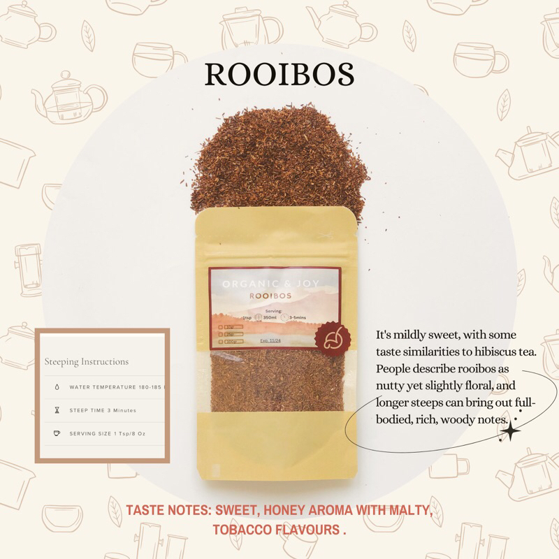 

Organic&Joy• Teh Merah Rooibos/Honeybush African Rooibos Tea/Aspalathus Linearis (good for Breastfeeding,Antidiabetik,baik utk Jantung,Pure Tisane Rooibos)