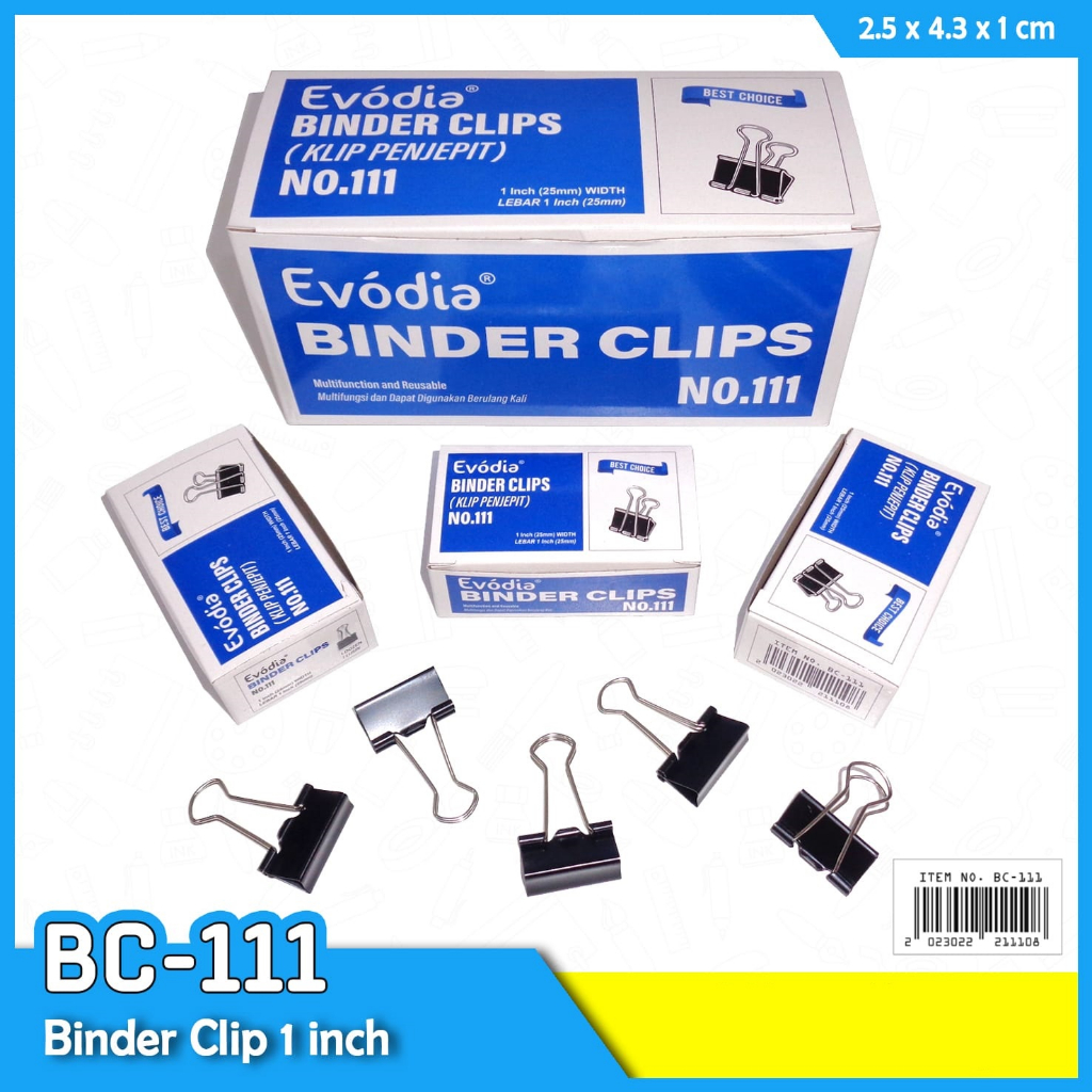 

Penjepit kertas Binder clip No 111 per pack isi 12 klip