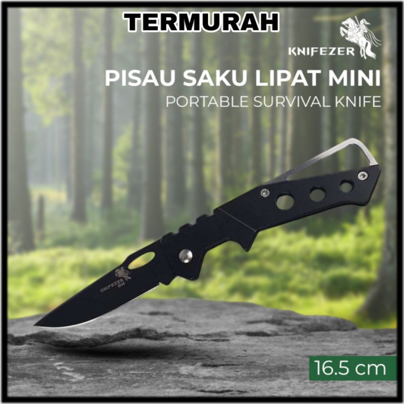 KNIFEZER Pisau Saku Lipat Mini Serbaguna Camping Gunung Knife Tactical Survival Outdoor Portable