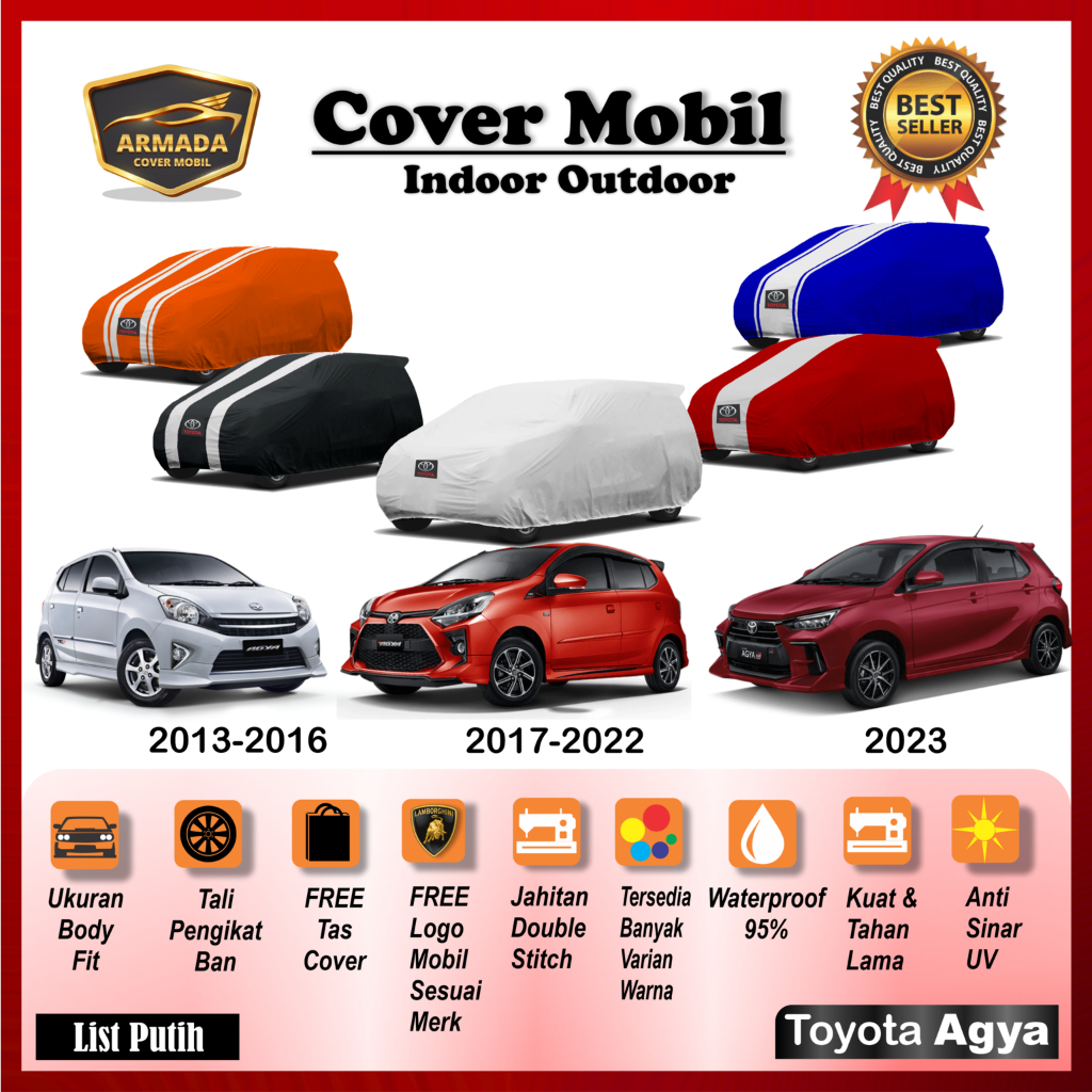 COVER MOBIL TOYOTA AGYA / SARUNG MOBIL SELIMUT PENUTUP MANTEL MOBIL NEW AGYA OUTDOOR WATERPROOF