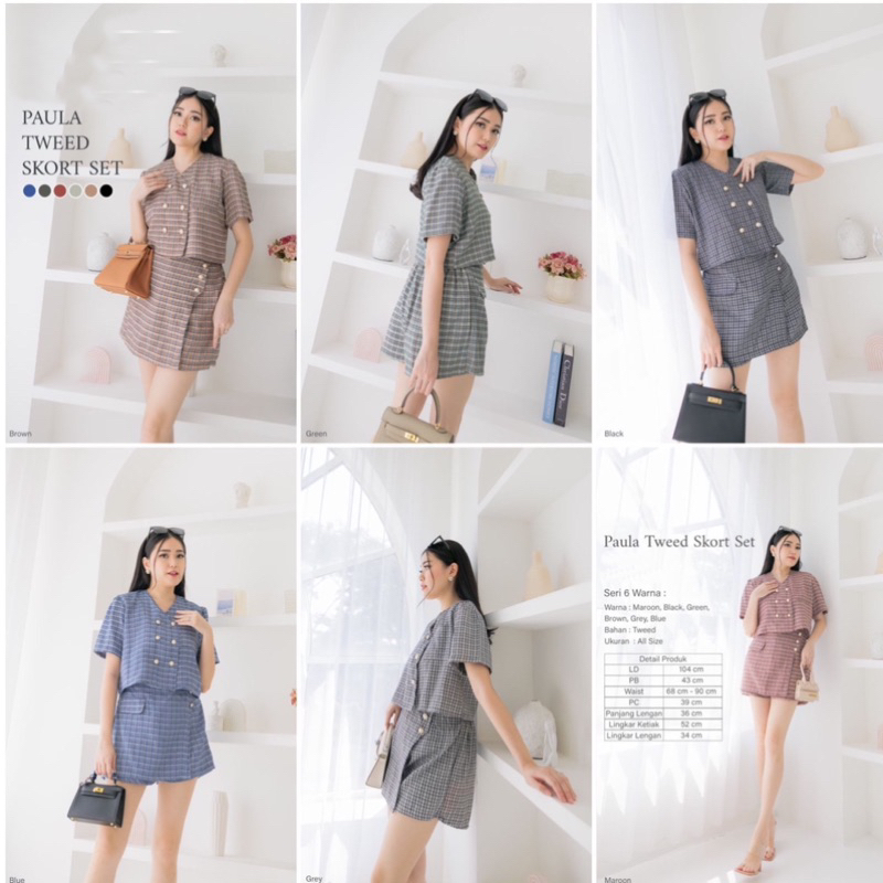 [ZOEY'S] SET TWEED SKORT