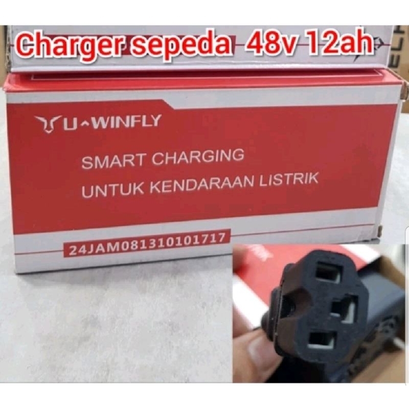 charger sepeda listrik 48V12AH uwinfly  exotic goda selis universal casan sepeda listrik u winfly go