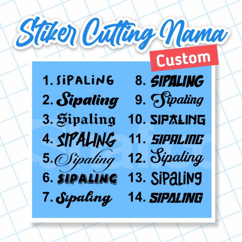 

Stiker Cutting Nama Cutting Custom Seicolite