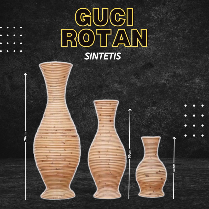 Pot Tanaman Hias model Guci bahan rotan