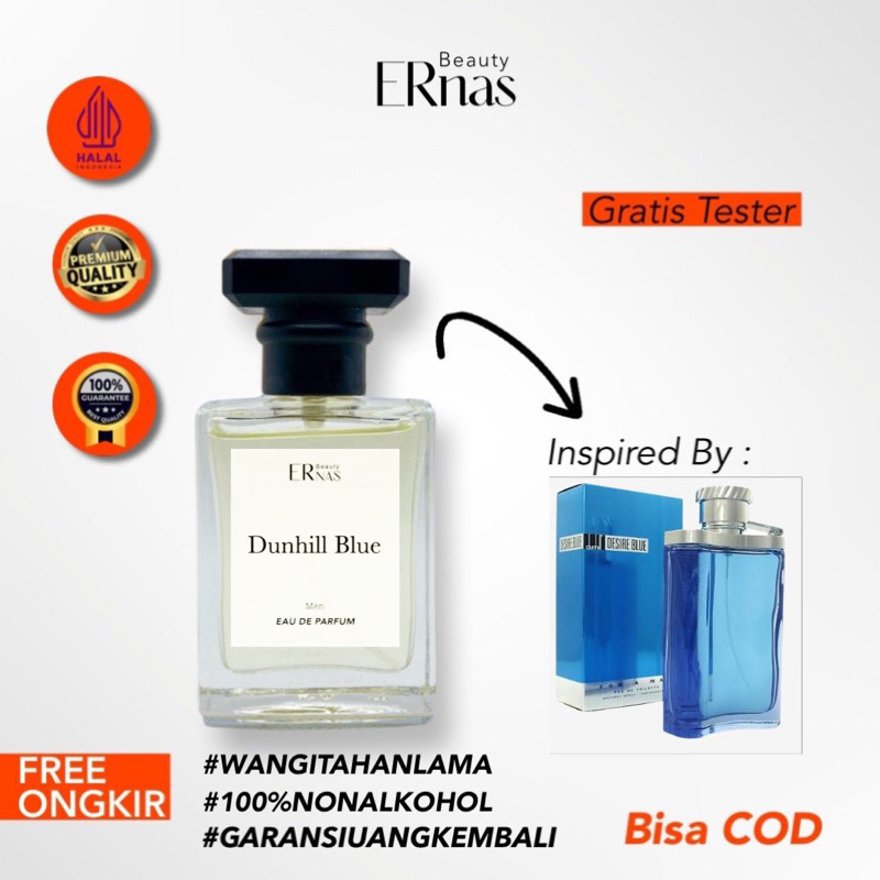 ERNAS - DUNHIL BLUE Parfum Pria 30 ml TERLARIS Tahan Lama Aroma Elegan Mewah Parfum Minyak Wangi Cow