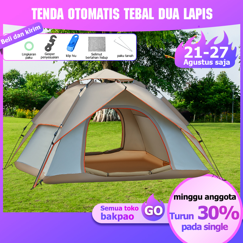 tenda camping 4 orang Tenda camping otomatis tenda double layer Tenda kemah Tenda keluarga Tenda cam