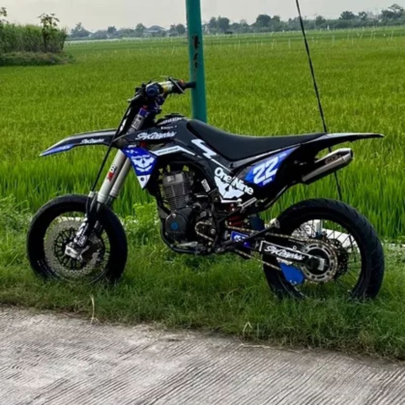 Decal Sticker Crf hitam Biru fullbody