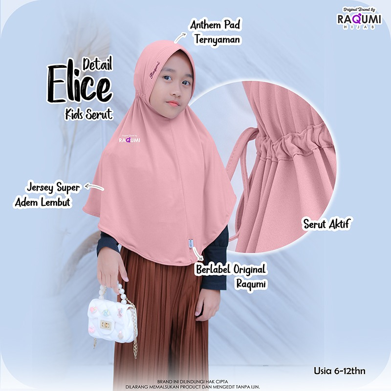 Elice Kids Serut Original Raqumi Hijab Anak Raqumi Hijab Jersey Super Hijab Sekolah