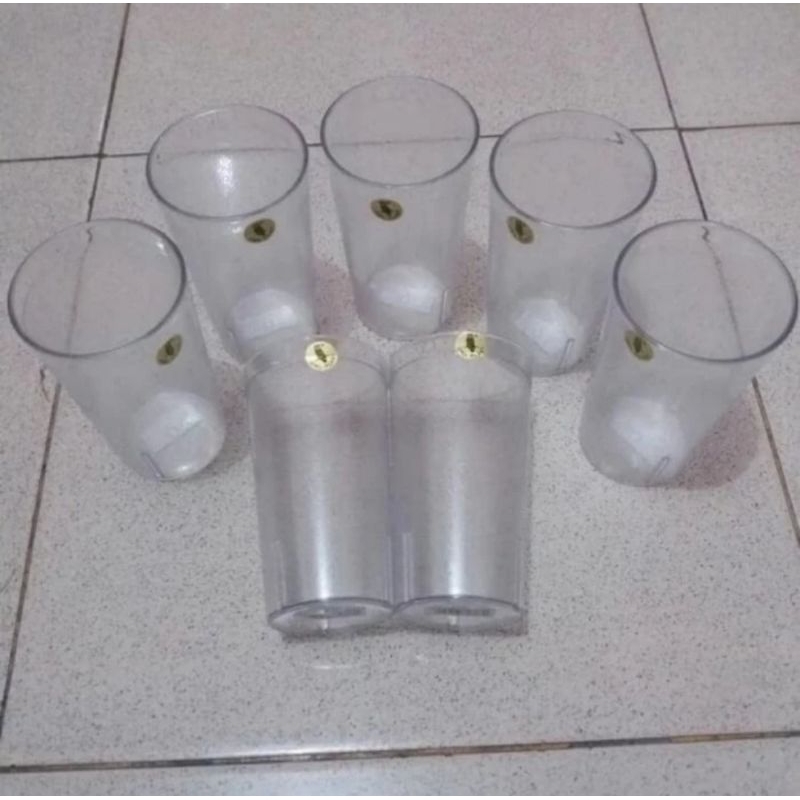 Gelas mika/ Gelas Akrilik OWL / Gelas Teh manis Mika Bening OWL 3 ukuran