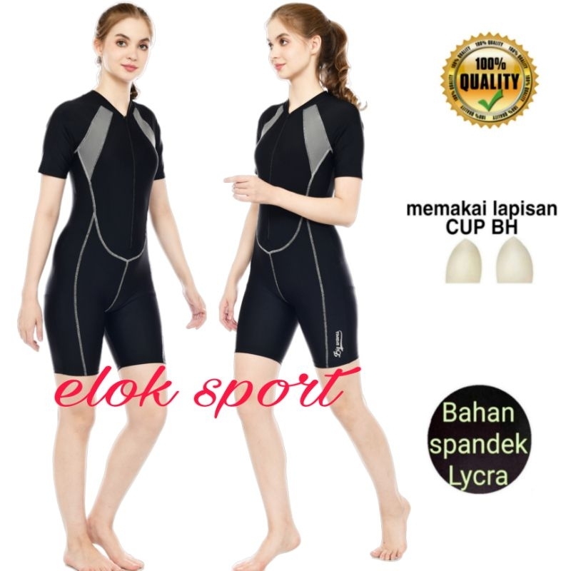 baju renang wanita baju renang wanita dewasa lapis Cup BH baju renang model diving baju renang perempuan baju renang polos baju renang tangan pendek Diving wanita tangan pendek dewasa