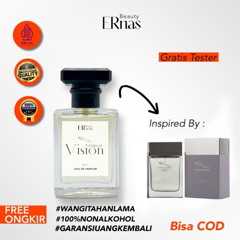 ERNAS - Jaguar Vision Parfum Pria 30 ml TERLARIS Tahan Lama Aroma Elegan Mewah Parfum Minyak Wangi C