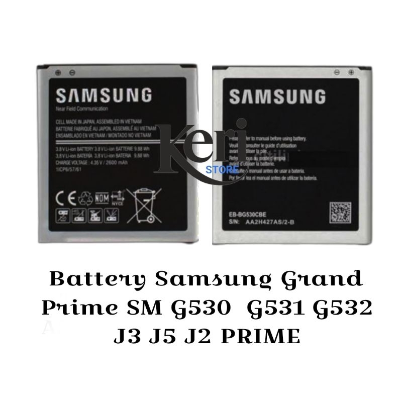 Samsung Galaxy Baterai Battery Grand Prime SM G530  G531 G532 J3 J5 J2 PRIME Kapasitas 2600 mAh