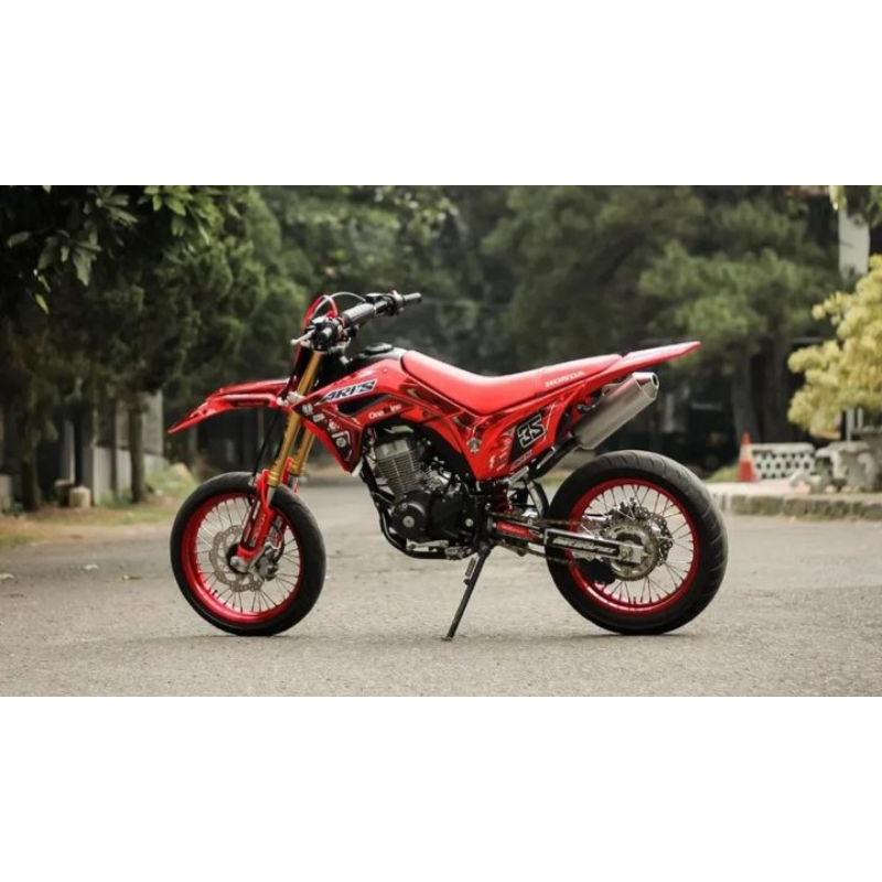 Decal Sticker Motor CRF Merah hitam keren fullbody