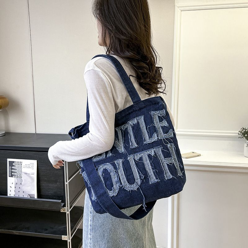 WinaBags_ TAS GENTLEWOMAN DENIM TOTE BAG BAHAN DENIM VIRAL BANGKOK / SHOULDER BAG WANITA IMPORT