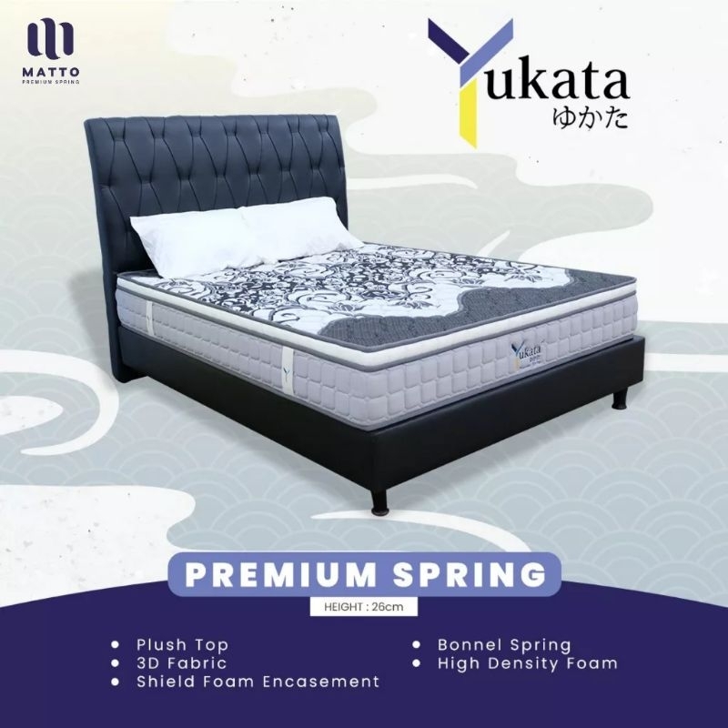 Yukata Premium Spring Bed Garansi 15 Tahun , Ukuran 200 x 160 x 26 Cm