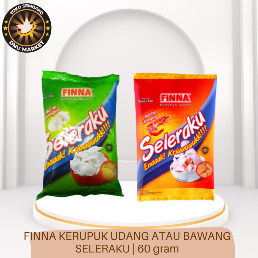 

FINNA | FINNA KERUPUK UDANG SELERAKU| FINNA KERUPUK BAWANG SELERAKU | ISI 4 | 60 GRAM