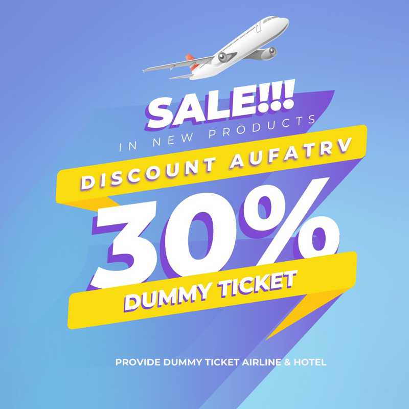 [Disc 30% Termurah Valid Check Airline Booking] Dummy Ticket - Dummy Hotel | Murah - Cepat - Terperc