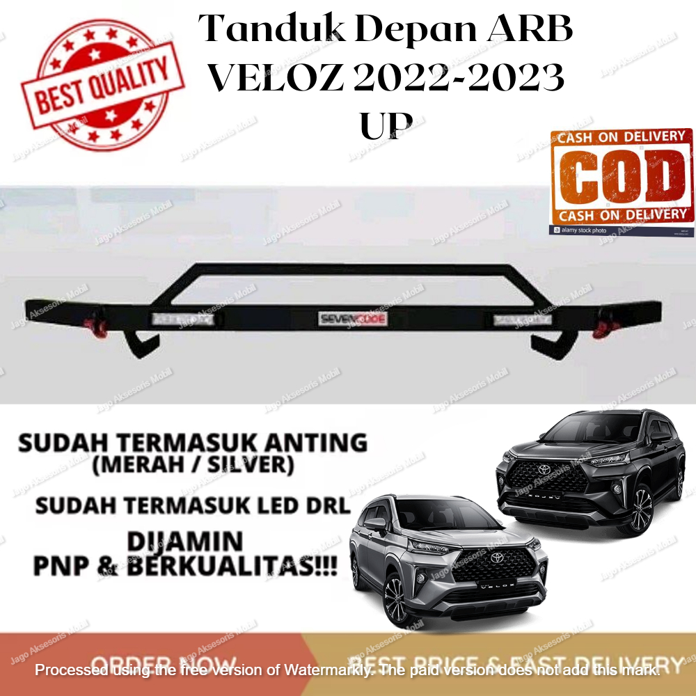 TANDUK TOWING DEPAN BELAKANG BESI BAR PELINDUNG BEMPER MOBIL VELOZ 2022-2023 UP