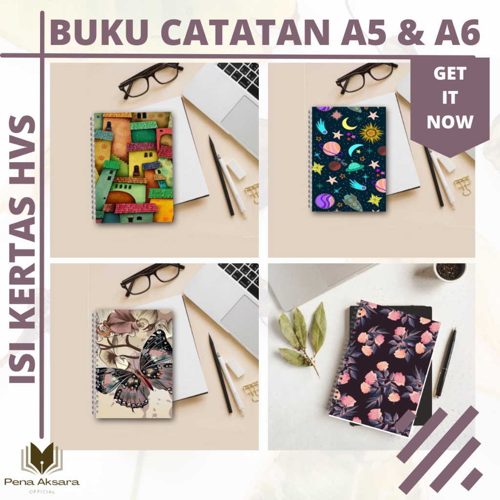 

Buku Catatan Notebook HVS A5 dan A6 Motif dan Isi Varian (Polos, Garis, Titik, Kotak)
