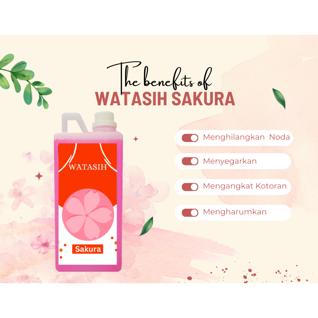Watasih Sakura Detergen Cair Repack 1 liter / Detergen Cair 1 liter / Liquid Detergent 1L-Deterjen C