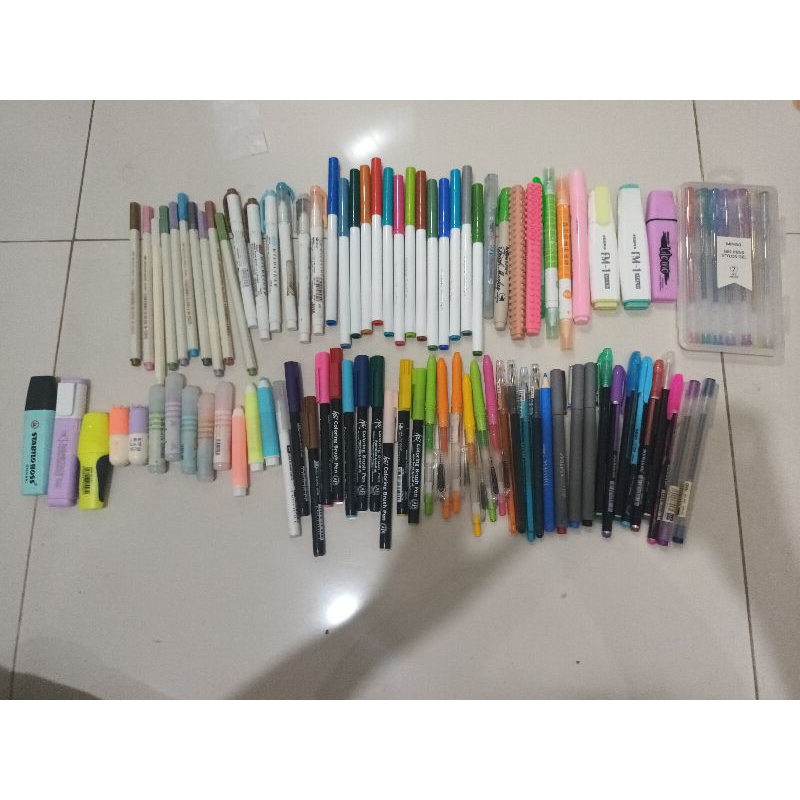 

PRELOVED BRUSHPEN,COLOR PEN,STICKER JOURNALING